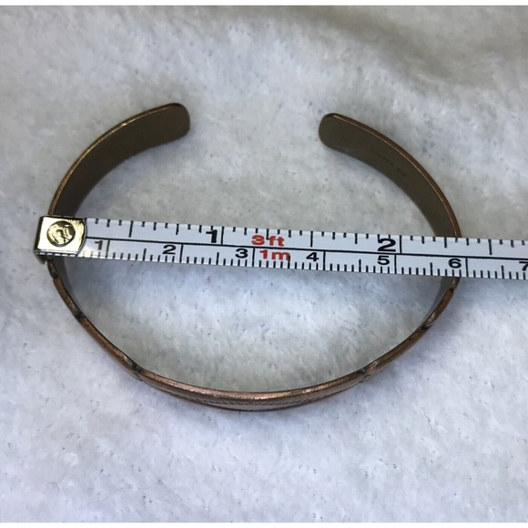 Vintage Southwestern WM Wheeler Solid Copper Cuff Detailed Bracelet Native - Picture 3 of 4